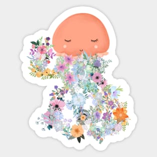 Jellyfish Flowers Sticker